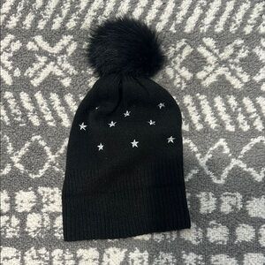 Black Star Pom-Pom Kids Beanie